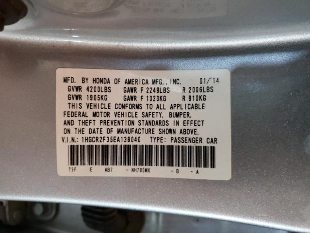 1HGCR2F35EA138040 Honda k24w1