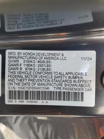 1HGCY2F65SA015346 Honda lfc5