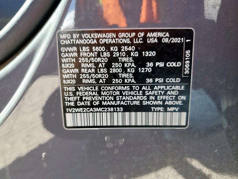 1V2WE2CA3MC238133 Volkswagen 3.6 fsi