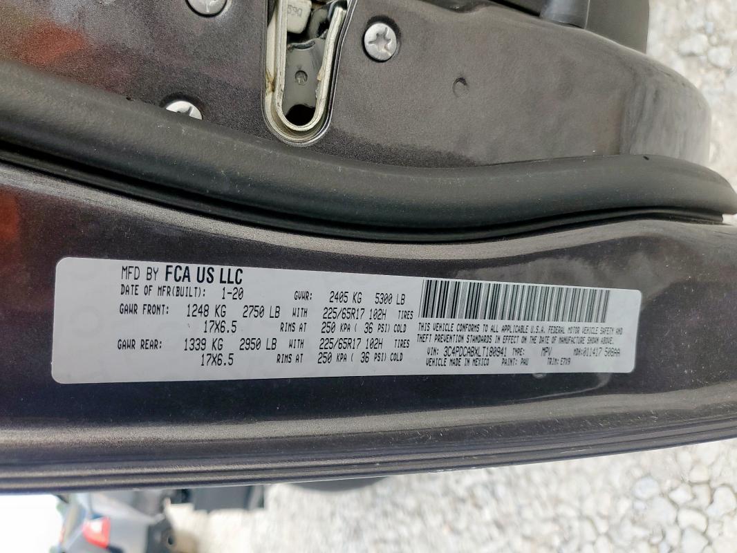 3C4PDCABXLT180941 Dodge JOURNEY SE
