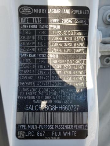 SALCP2BG8HH660727 Land Rover gtdi lev3 sulev30