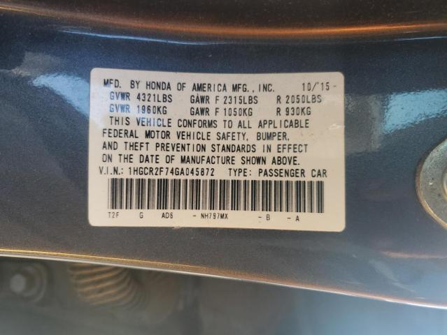 1HGCR2F74GA045872 Honda ACCORD EX