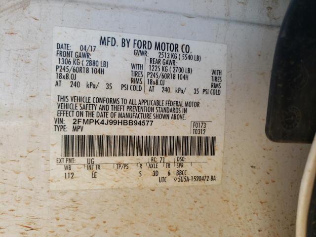 2FMPK4J99HBB94577 Ford EDGE SEL