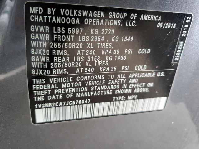 1V2NR2CA7JC576047 Volkswagen 2018