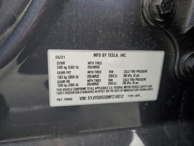 5YJYGDEE8MF218012 Tesla Model Y