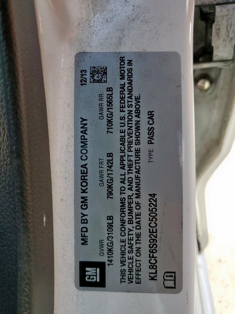 KL8CF6S92EC505224 Chevrolet Spark 2lt