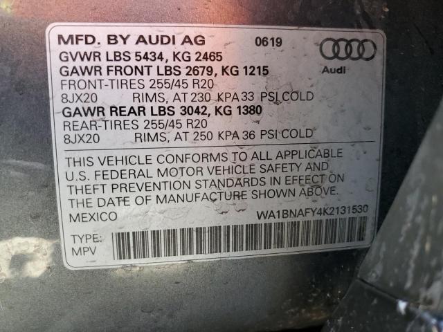WA1BNAFY4K2131530 Audi 2019