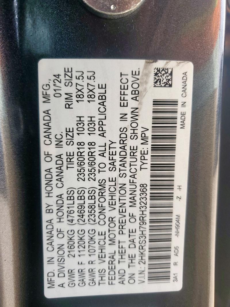 2HKRS3H79RH323368 Honda CR-V EXL