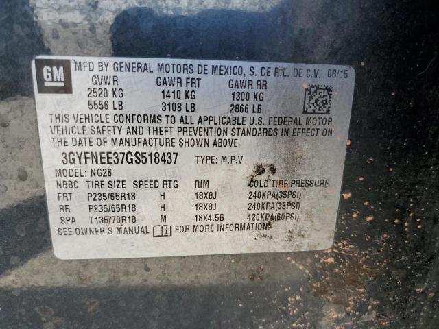 3GYFNEE37GS518437 Cadillac SRX LUXURY