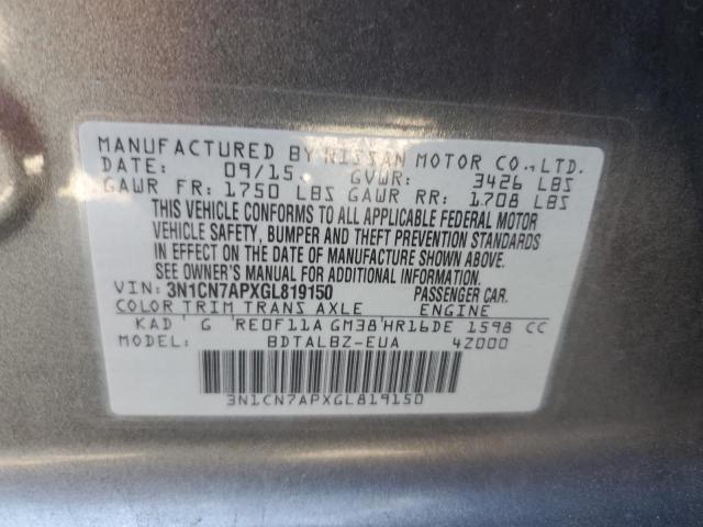 3N1CN7APXGL819150 Nissan 2016