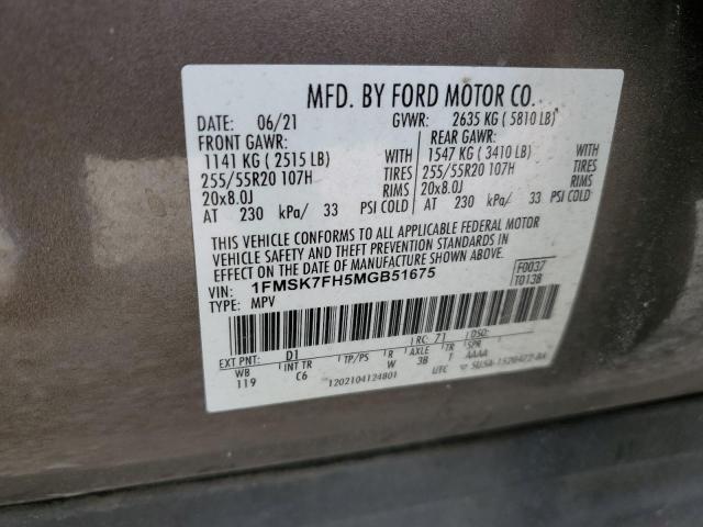 1FMSK7FH5MGB51675 Ford 2021