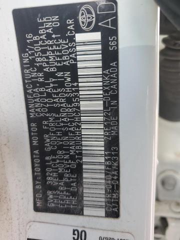 2T1BURHE2HC795314 Toyota 2zr-fe