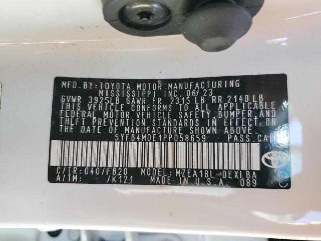 5YFB4MDE1PP058659 Toyota COROLLA LE