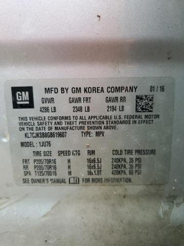 KL7CJKSB8GB619607 Chevrolet TRAX LS
