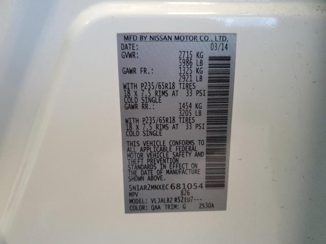 5N1AR2MNXEC681054 Nissan Pathfinder