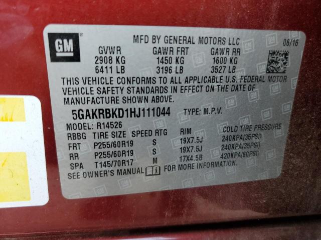 5GAKRBKD1HJ111044 Buick Enclave