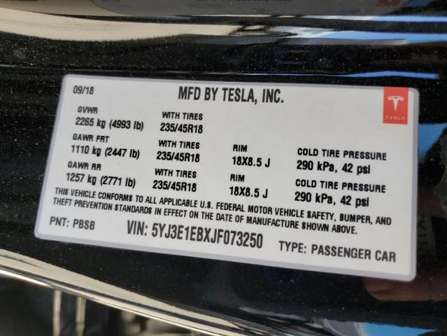 5YJ3E1EBXJF073250 Tesla MODEL 3