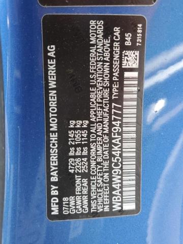 WBA4W9C54KAF94777 BMW 2019
