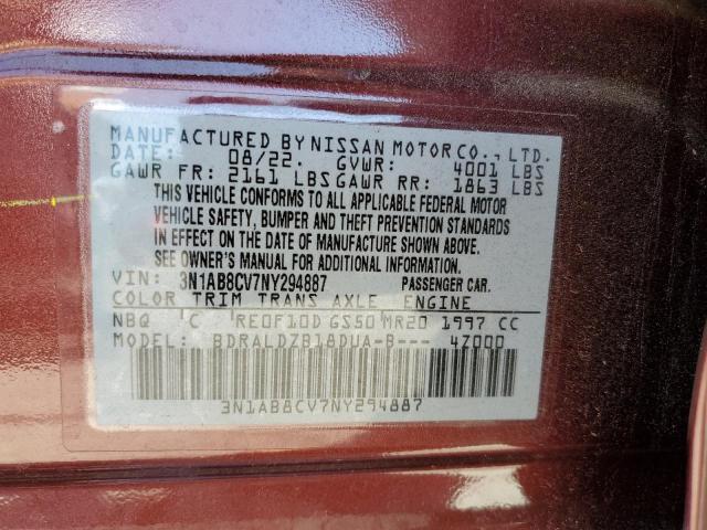 3N1AB8CV7NY294887 Nissan SENTRA SV