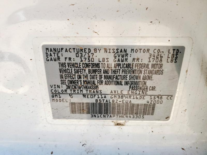 3N1CN7AP7HK443305 Nissan 2017