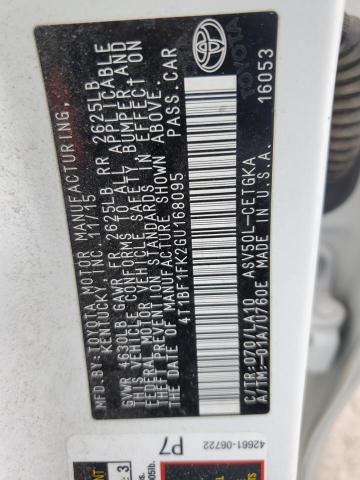 4T1BF1FK2GU168095 Toyota 2ar-fe