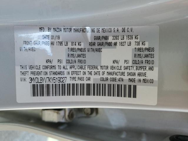 3MYDLBYV7KY519027 Toyota YARIS L