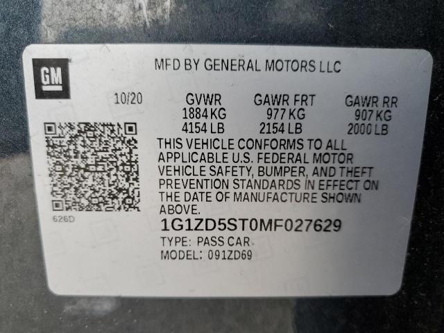1G1ZD5ST0MF027629 Chevrolet lfv - direct injection, variable valve timing, gen 1 gmna