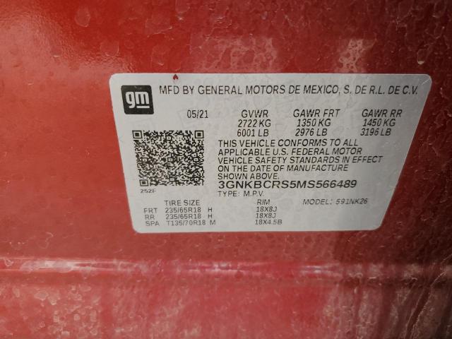 3GNKBCRS5MS566489 Chevrolet lgx