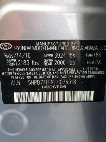 5NPD74LF9HH076318 Hyundai 2017