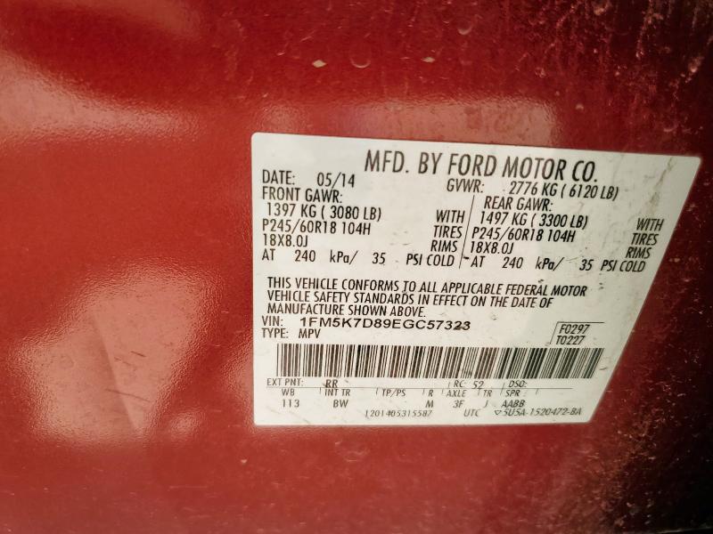 1FM5K7D89EGC57323 Ford 2014
