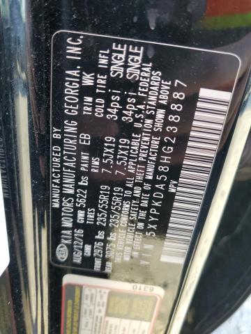 5XYPKDA58HG238887 KIA SORENTO SX