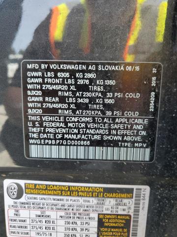 WVGEP9BP7GD000866 Volkswagen 2016
