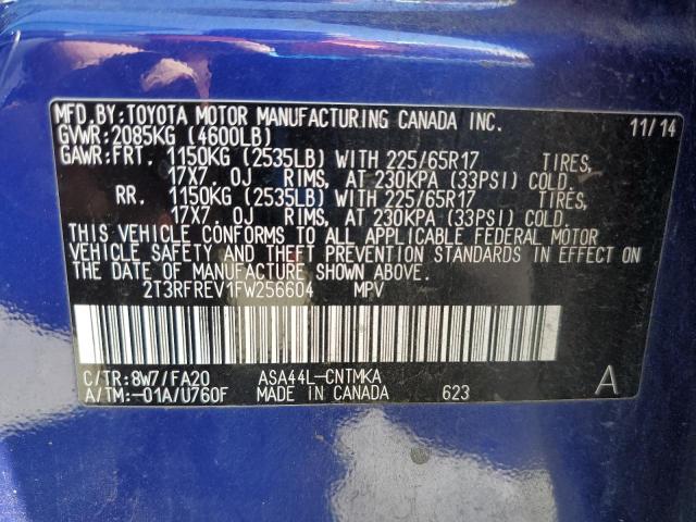2T3RFREV1FW256604 Toyota Rav4 Xle