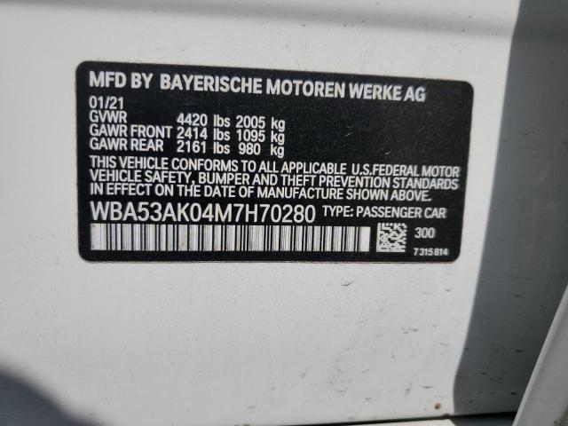WBA53AK04M7H70280 BMW 228I