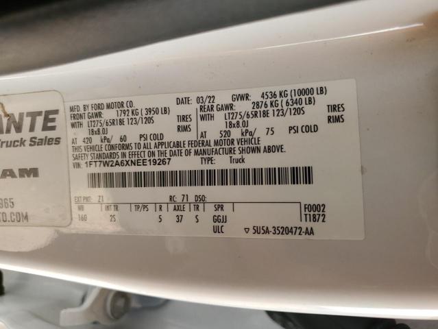 1FT7W2A6XNEE19267 Ford 2022