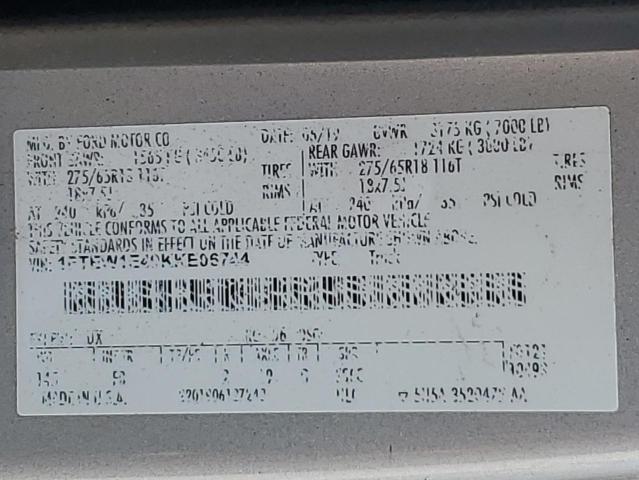 1FTEW1E49KKE06744 Ford gtdi