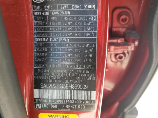 SALVP2BG5EH899009 Land Rover RANGE ROVE