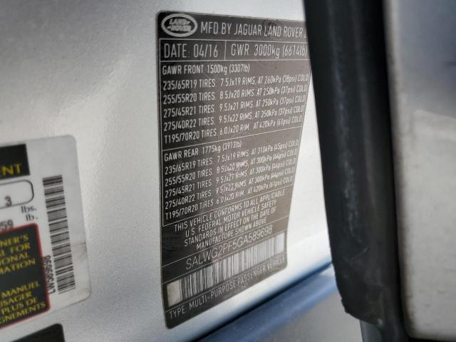 SALWG2PF5GA589698 Land Rover s/c lev3 sulev30