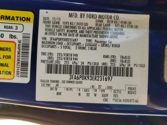 3FA6P0K93ER231697 Ford FUSION TIT