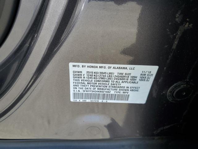5FNYF5H34KB021662 Honda j35y6