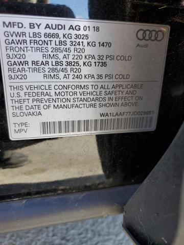 WA1LAAF77JD029651 Audi 2018