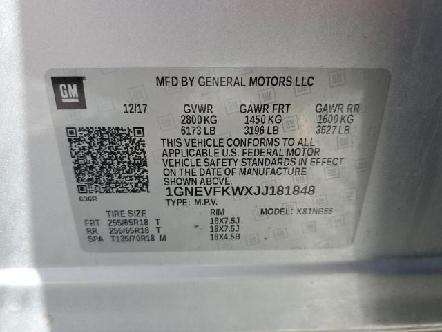 1GNEVFKWXJJ181848 Chevrolet TRAVERSE L