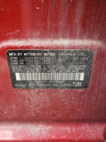 ML32A3HJ2FH039643 Mitsubishi 2015