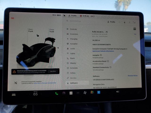 5YJ3E1EB5NF209676 Tesla 2022