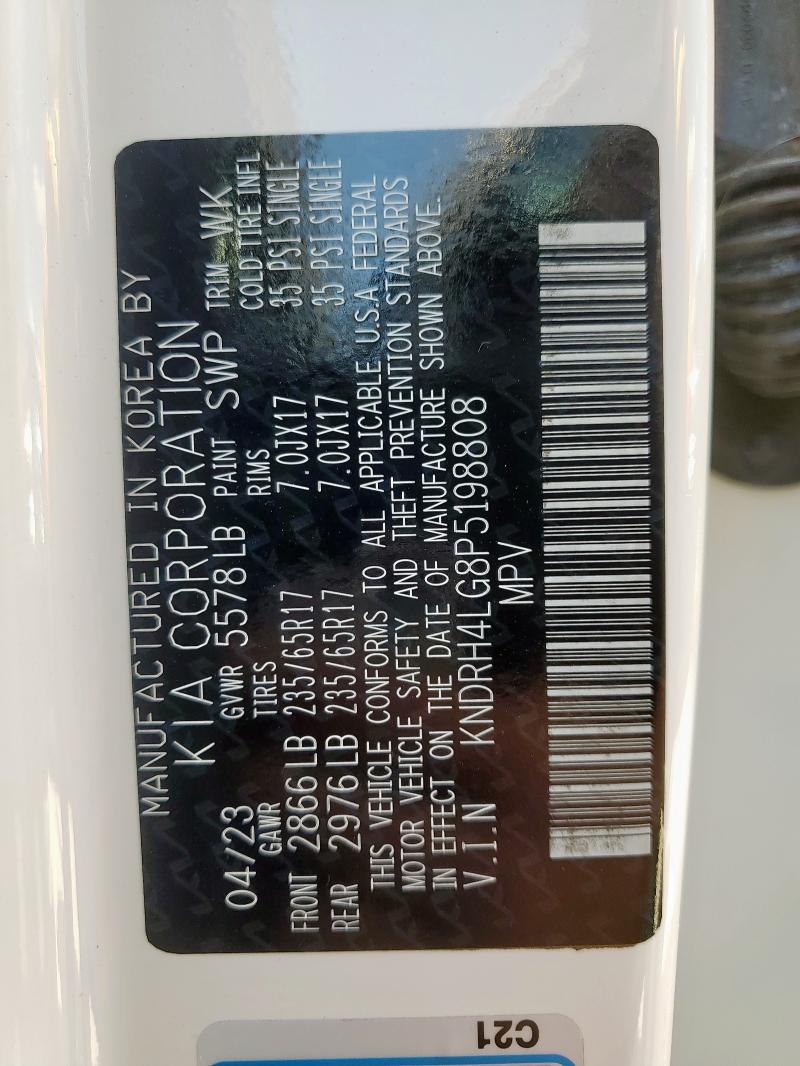 KNDRH4LG8P5198808 KIA SORENTO EX