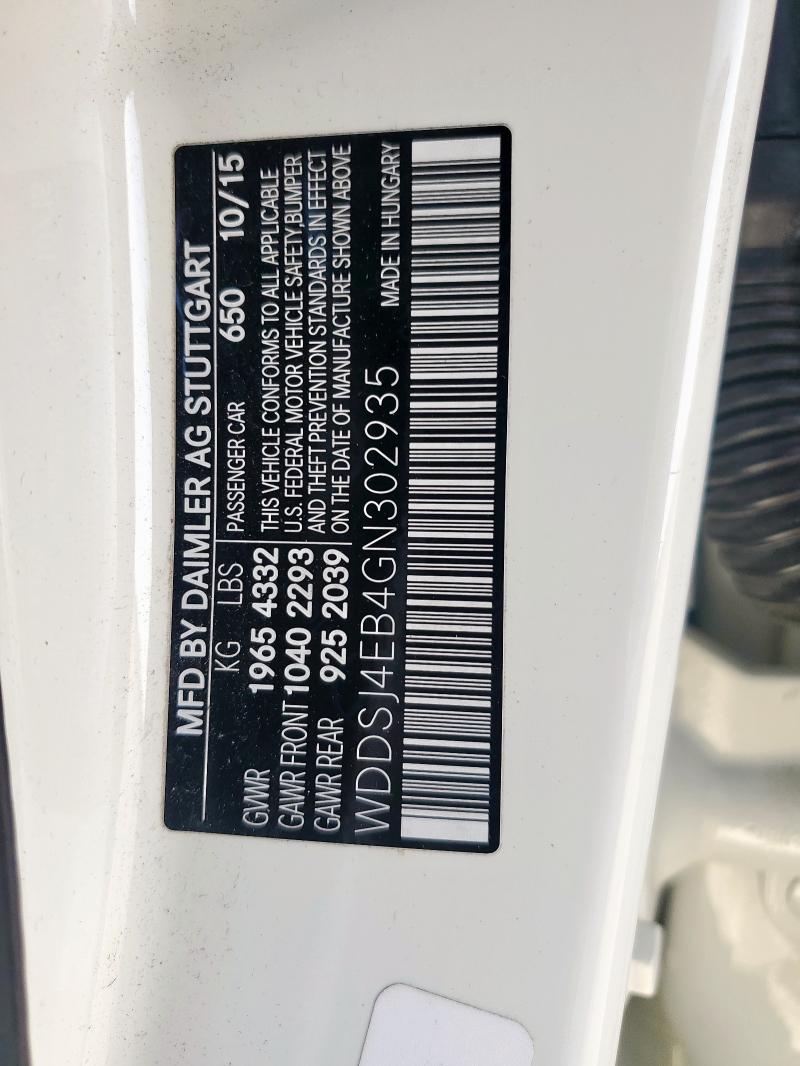 WDDSJ4EB4GN302935 Mercedes-Benz CLA 250