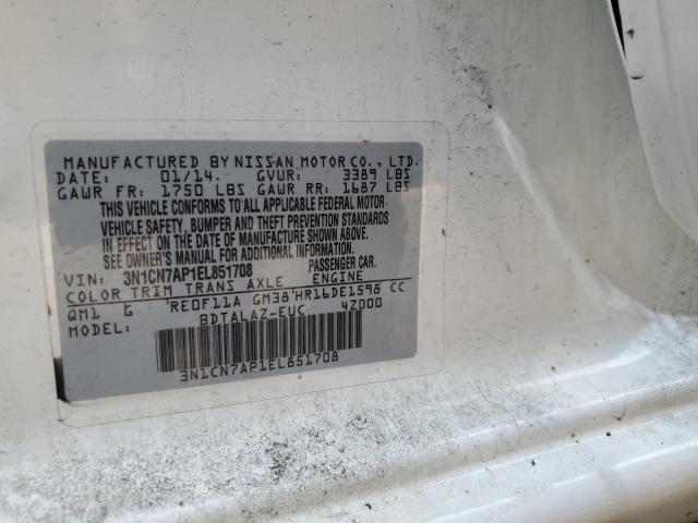 3N1CN7AP1EL851708 Nissan 2014