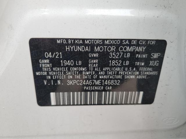 3KPC24A67ME146832 Hyundai ACCENT SE