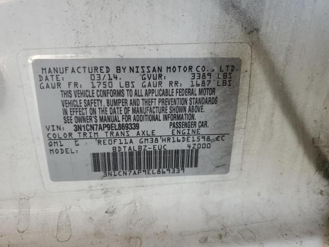 3N1CN7AP9EL869339 Nissan 2014