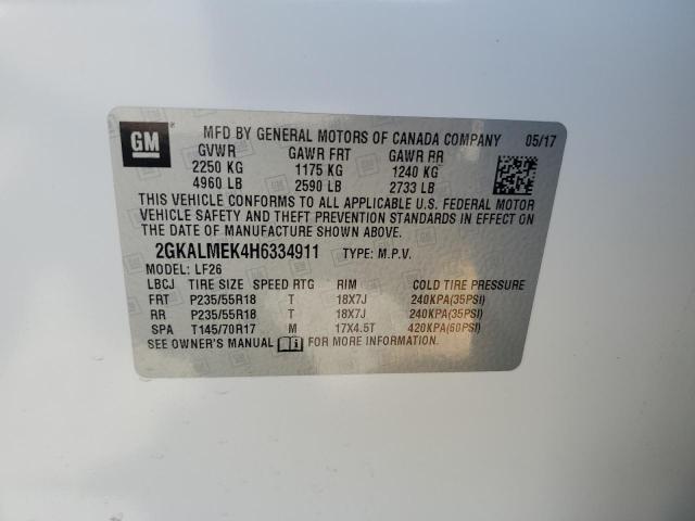 2GKALMEK4H6334911 GMC lea - sidi: spark ignited direct injection, e85 max, alum